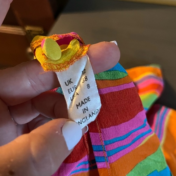 Caroline Charles London Vintage 100% Silk Top & Scarf - Picture 8 of 9